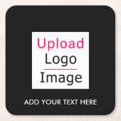 ロゴと文字カスタムビジネスシモダンックの追加 スクエアペーパーコースター (正面)