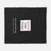 ロゴと文字カスタムビジネスシモダンックの追加 フリースブランケット (正面(横))