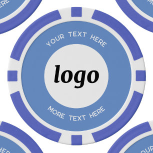 ロゴと文字ビジネスプロモーションスカイブルー ポーカーチップ