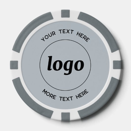 ロゴと文字ビジネスプロモーションパウダーブルー ポーカーチップ (正面)