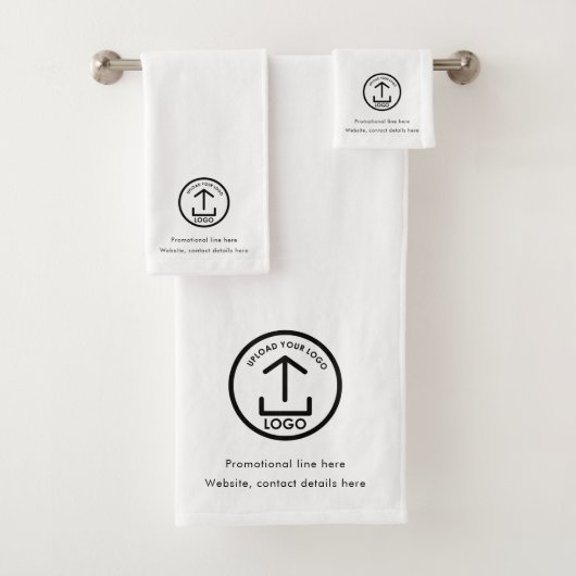 ロゴと文字プロモーションプロフェッショナルスワッグ白 バスタオルセット (インサイチュ)