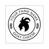 ロゴと文字ヤギのチーズミルクファーム名の追加 ラバースタンプ (インプリント)