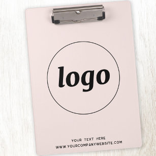 ロゴと文字赤面ピンクビジネス クリップボード