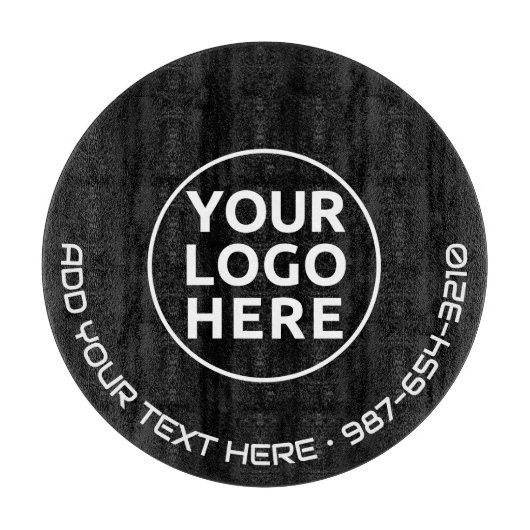 ロゴと文字 | カスタム業務用ガラス板 カッティングボード (正面)