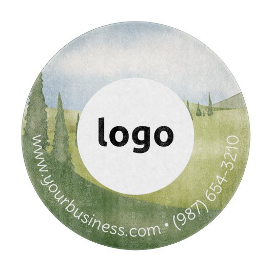 ロゴと文字 | カスタム業務用ガラス板 カッティングボード (正面)