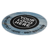 ロゴと文字 | カスタム業務用ガラス板 カッティングボード (角)