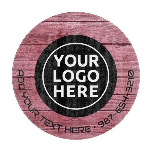 ロゴと文字 | カスタム業務用ガラス板 カッティングボード (正面)