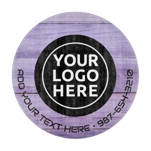 ロゴと文字 | カスタム業務用ガラス板 カッティングボード (正面)