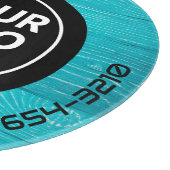 ロゴと文字 | カスタム業務用ガラス板 カッティングボード (角)