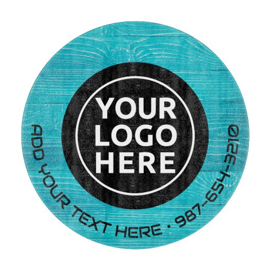 ロゴと文字 | カスタム業務用ガラス板 カッティングボード (正面)