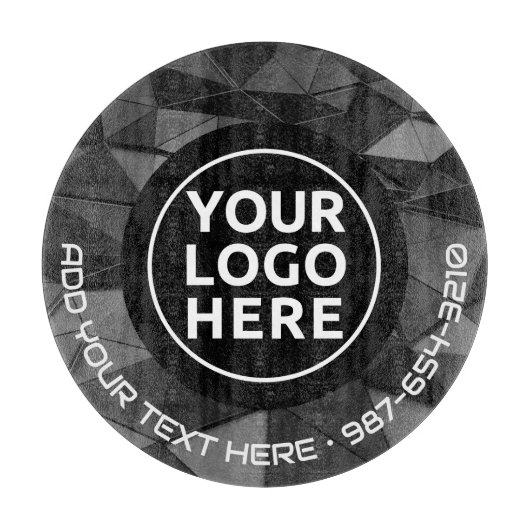 ロゴと文字 | カスタム業務用ガラス板 カッティングボード (正面)