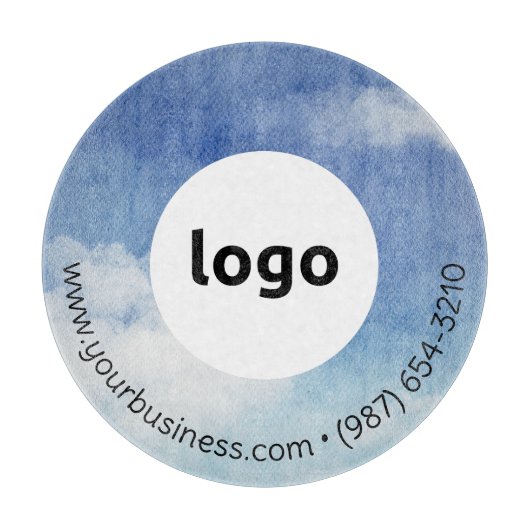 ロゴと文字 | カスタム業務用ガラス板 カッティングボード (正面)