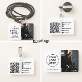 ロゴと画像のミニマルモダンリストQRコード バッジ