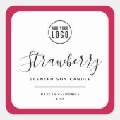 ロゴと編集可能なカラーの製品ラベルを追加 スクエアシール (正面)