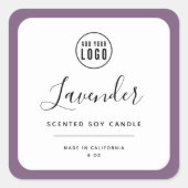 ロゴと編集可能なカラーの製品ラベルを追加 スクエアシール (正面)