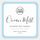 ロゴと編集可能なカラー製品ラベルを追加 スクエアシール (正面)