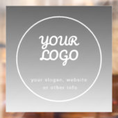 ロゴと編集可能なテキスト | ダークグレーオンブレ ウィンドウサイン (シート2)