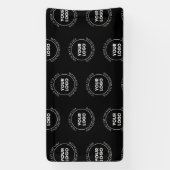 ロゴと編集可能なテキスト | 繰り返しパターン 横断幕 (縦)