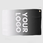 ロゴと編集可能なモダンカラーグラデーション ゴルフタオル (横)