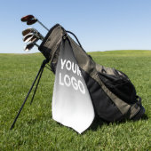 ロゴと編集可能なモダンカラーグラデーション ゴルフタオル (グリーン)