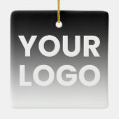 ロゴと編集可能なモダンカラーグラデーション セラミックオーナメント (裏面)