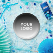 ロゴと編集可能なモダンカラーグラデーション ペーパープレート (パーティー)