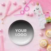 ロゴと編集可能なモダンカラーグラデーション ペーパープレート (パーティー)