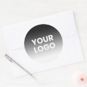 ロゴと編集可能なモダンカラーグラデーション ラウンドシール (封筒)