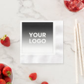 ロゴと編集可能なモダンカラーグラデーション 縁ありカクテルナプキン (インサイチュ)