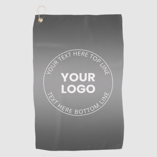 ロゴと編集可能な任意のカラーグラデーション ゴルフタオル (正面)