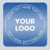 ロゴと編集可能な任意のカラーグラデーション スクエアシール