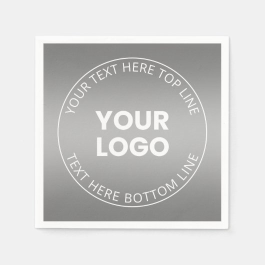 ロゴと編集可能な任意のカラーグラデーション スタンダードカクテルナプキン (正面)