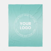 ロゴと編集可能な任意のカラーグラデーション フリースブランケット (正面)