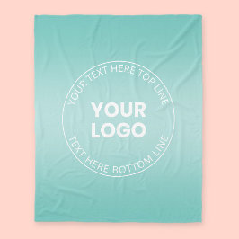 ロゴと編集可能な任意のカラーグラデーション フリースブランケット