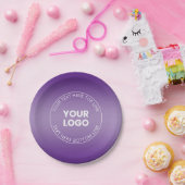 ロゴと編集可能な任意のカラーグラデーション ペーパープレート (パーティー)