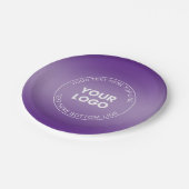 ロゴと編集可能な任意のカラーグラデーション ペーパープレート (アングル)