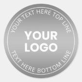 ロゴと編集可能な任意のカラーグラデーション ラウンドシール (正面)