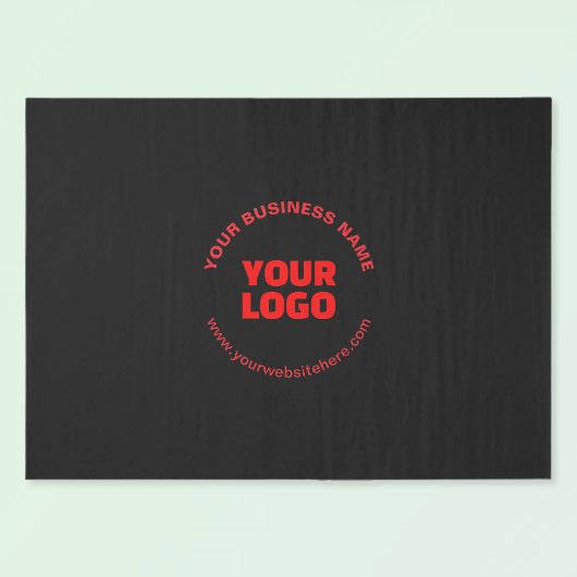 ロゴと編集可能な円形文字、赤またはDIY 薄葉紙