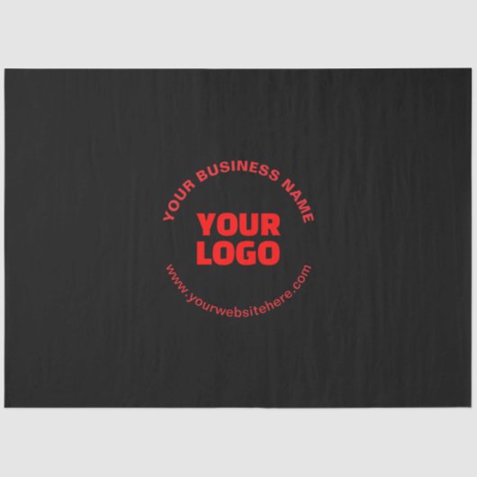 ロゴと編集可能な円形文字、赤またはDIY 薄葉紙 (正面)