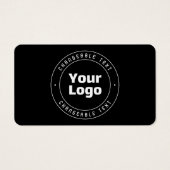 ロゴと編集可能な文字テンプレート | ブラック&ホワイト (正面)