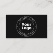 ロゴと編集可能な文字テンプレート | ブラック&ホワイト エンクロージャーカード (正面)