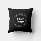ロゴと編集可能な文字テンプレート | ブラック&ホワイト クッション (裏面)