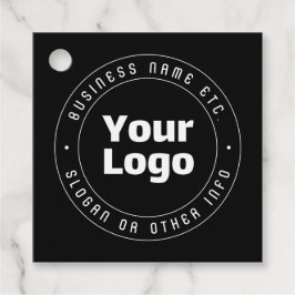 ロゴと編集可能な文字テンプレート | ブラック&ホワイト フェイバータグ