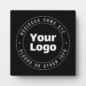 ロゴと編集可能な文字テンプレート | ブラック&ホワイト フォトプラーク (正面)