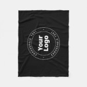 ロゴと編集可能な文字テンプレート | ブラック&ホワイト フリースブランケット (正面)