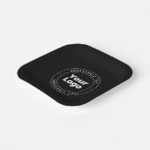 ロゴと編集可能な文字テンプレート | ブラック&ホワイト ペーパープレート (傾斜あり)