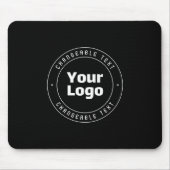 ロゴと編集可能な文字テンプレート | ブラック&ホワイト マウスパッド (正面)