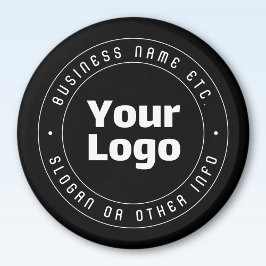 ロゴと編集可能な文字テンプレート | ブラック&ホワイト マグネット