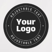 ロゴと編集可能な文字テンプレート | ブラック&ホワイト ラベル (デザイン1)