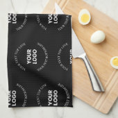 ロゴと編集可能な文字パターンを置き換える簡単 キッチンタオル (四つ折り)